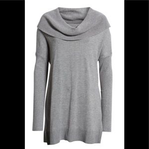 Caslon cowl-neck tunic in heather gray